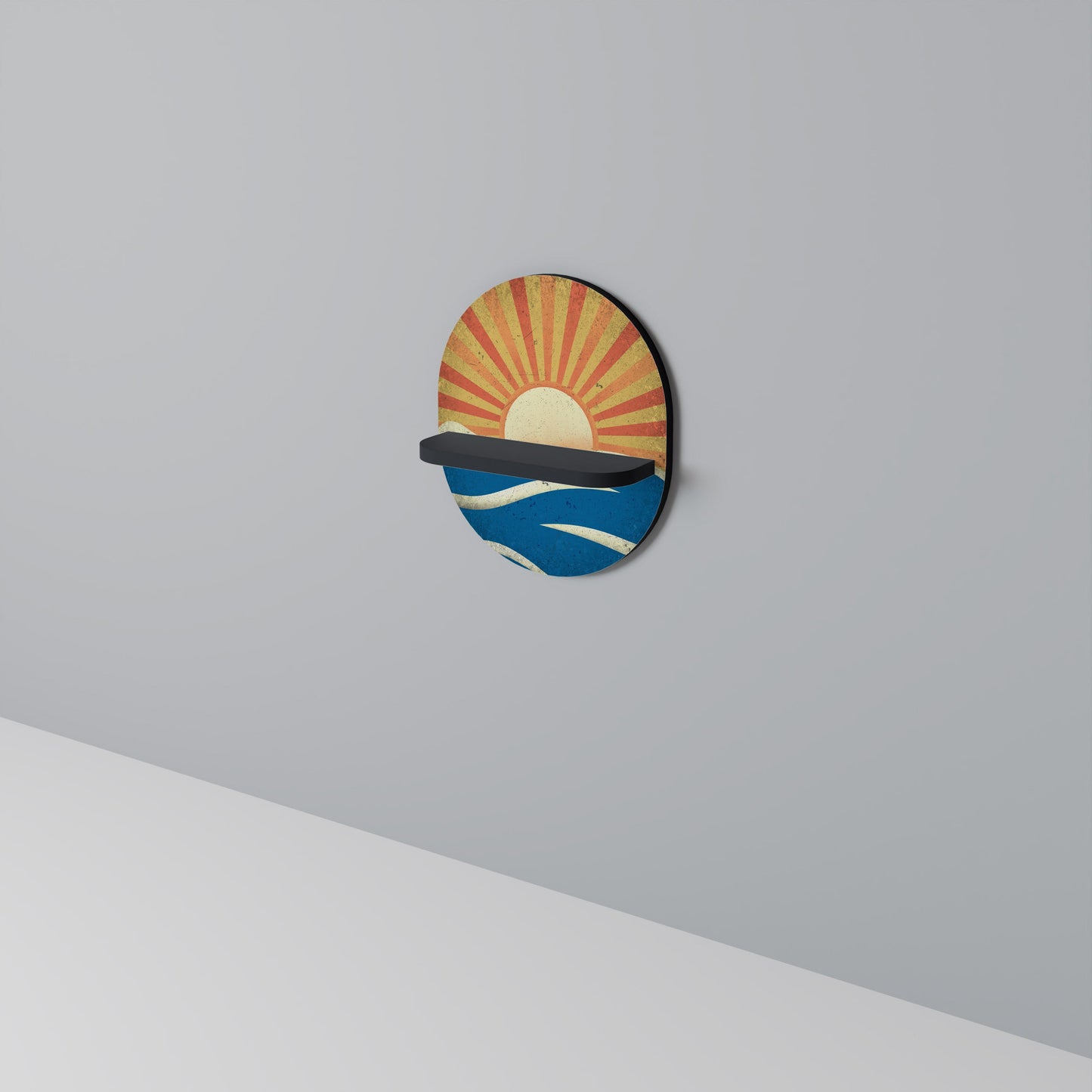 SUNNY SLIDE Mensola Ovale Decorativa con Finitura Nera