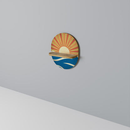 SUNNY SLIDE Mensola Ovale Decorativa in Effetto Rovere