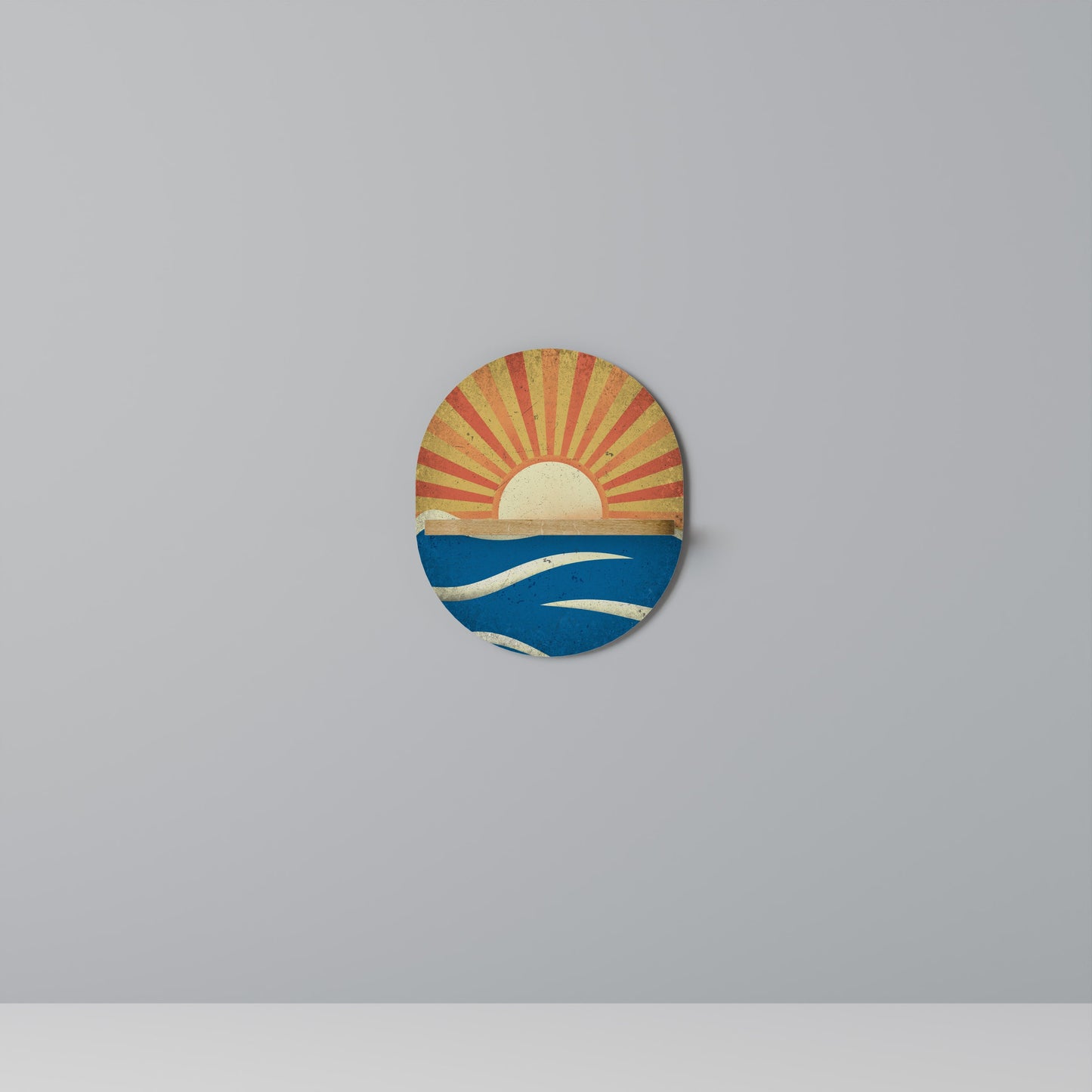 SUNNY SLIDE Mensola Ovale Decorativa in Effetto Rovere