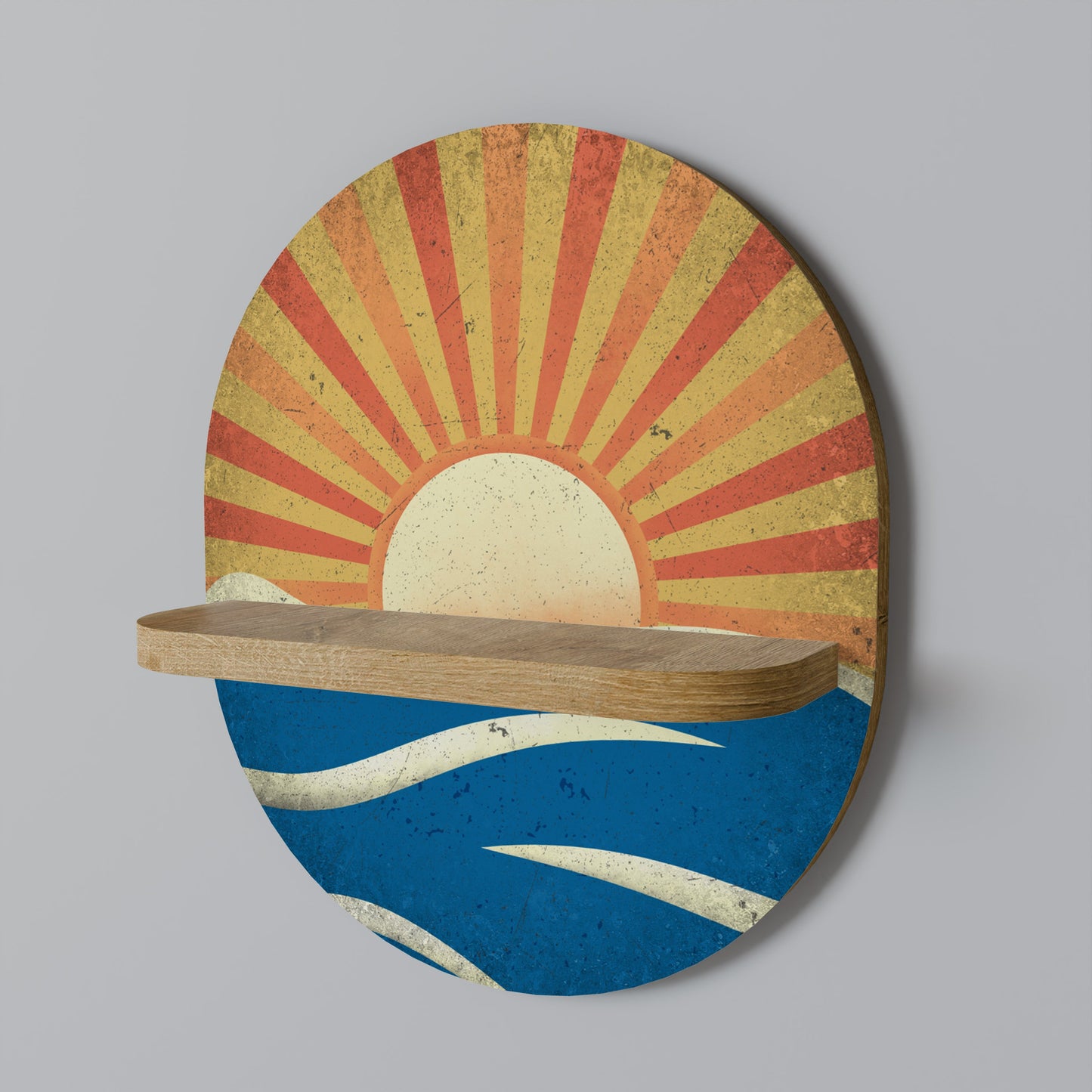 SUNNY SLIDE Mensola Ovale Decorativa in Effetto Rovere