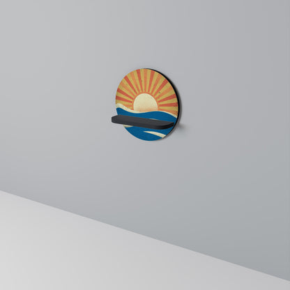 SUNNY SLIDE Round Art Shelf In Black Finish