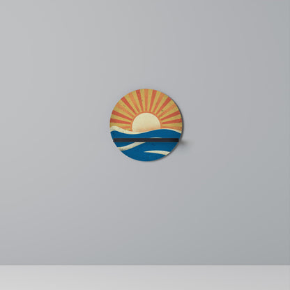 SUNNY SLIDE Round Art Shelf In Black Finish