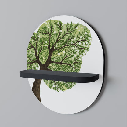 WILDERNESS DASH Oval Art Shelf In Black Finish