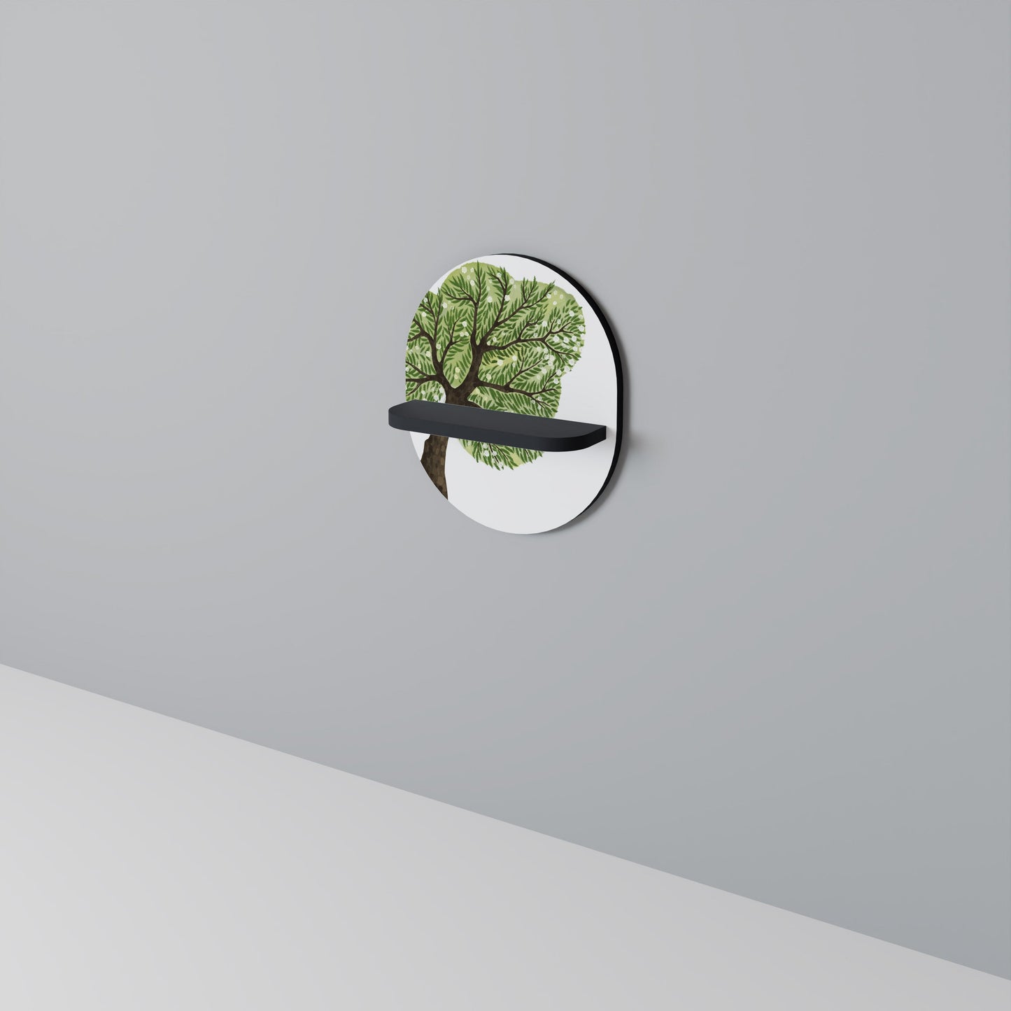 WILDERNESS DASH Oval Art Shelf In Black Finish