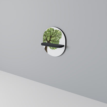 WILDERNESS DASH Oval Art Shelf In Black Finish