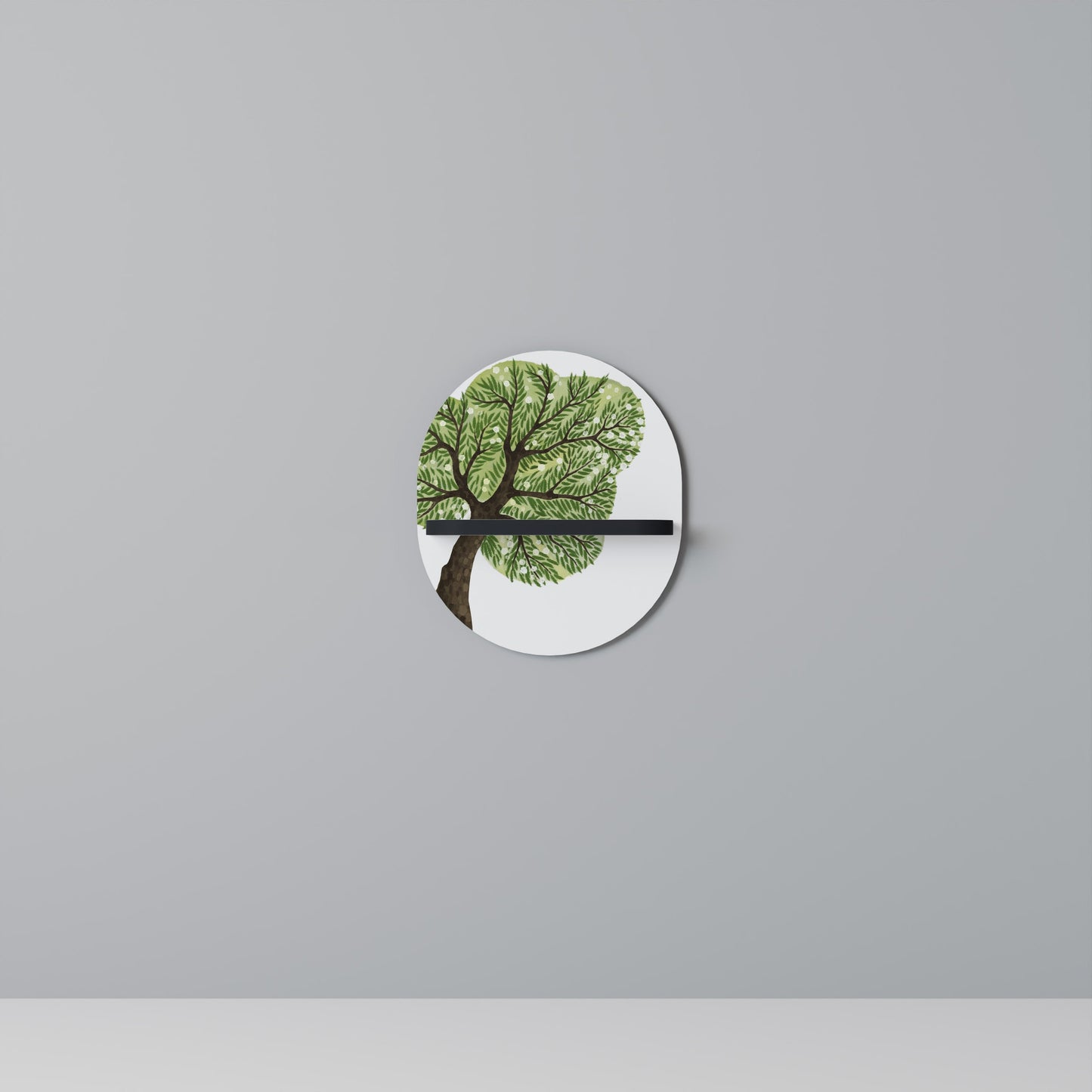 WILDERNESS DASH Oval Art Shelf In Black Finish