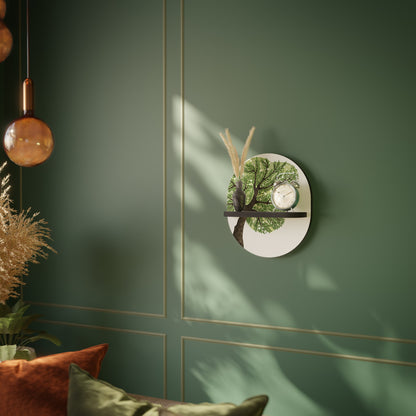 WILDERNESS DASH Oval Art Shelf In Black Finish