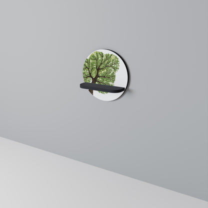 WILDERNESS DASH Round Art Shelf In Black Finish