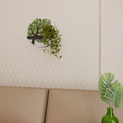 WILDERNESS DASH Round Art Shelf In Black Finish