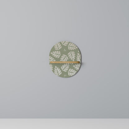 LEAVES ON GREEN Mensola Ovale Decorativa in Effetto Rovere