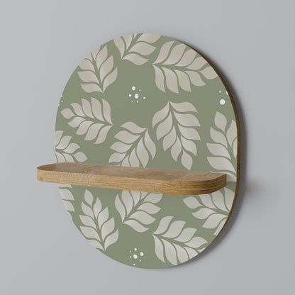 LEAVES ON GREEN Mensola Ovale Decorativa in Effetto Rovere