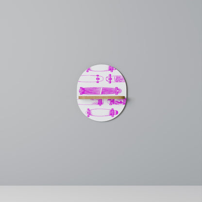 SKATEBOARD SKETCH Mensola Ovale Decorativa in Effetto Rovere