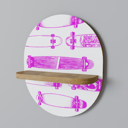 SKATEBOARD SKETCH Mensola Ovale Decorativa in Effetto Rovere