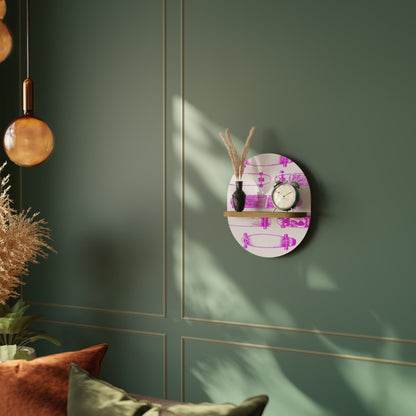 SKATEBOARD SKETCH Mensola Ovale Decorativa in Effetto Rovere