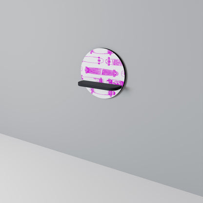 SKATEBOARD SKETCH Round Art Shelf In Black Finish