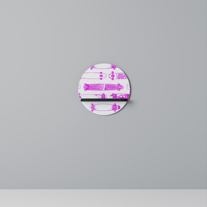 SKATEBOARD SKETCH Round Art Shelf In Black Finish