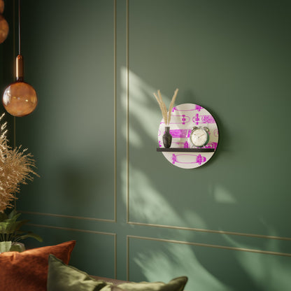 SKATEBOARD SKETCH Round Art Shelf In Black Finish