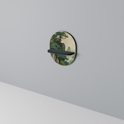 VERDURE ABYSS Oval Art Shelf In Black Finish