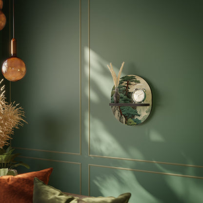 VERDURE ABYSS Oval Art Shelf In Black Finish