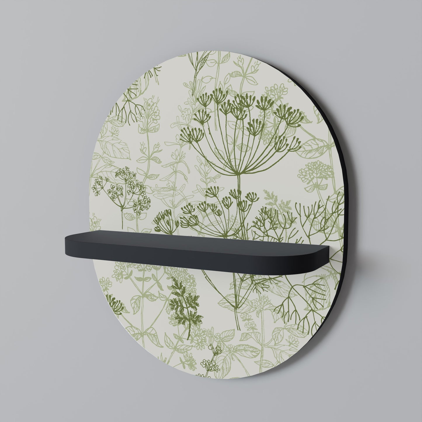 FENNEL BALDACHIN Oval Art Shelf In Black Finish