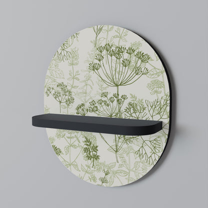 FENNEL BALDACHIN Oval Art Shelf In Black Finish