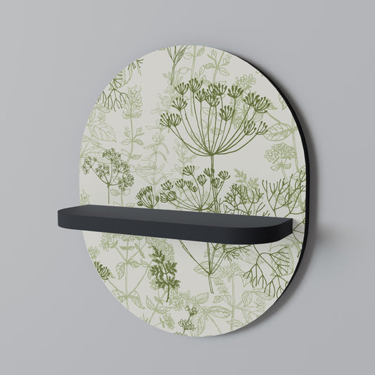 FENNEL BALDACHIN Oval Art Shelf In Black Finish