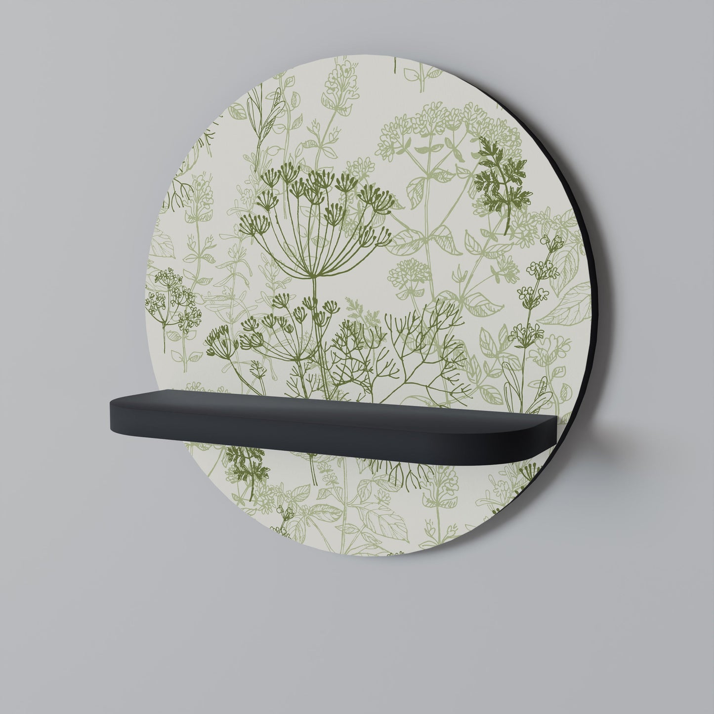 FENNEL BALDACHIN Round Art Shelf In Black Finish