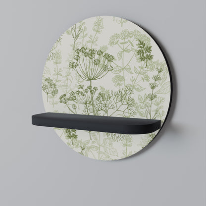 FENNEL BALDACHIN Round Art Shelf In Black Finish