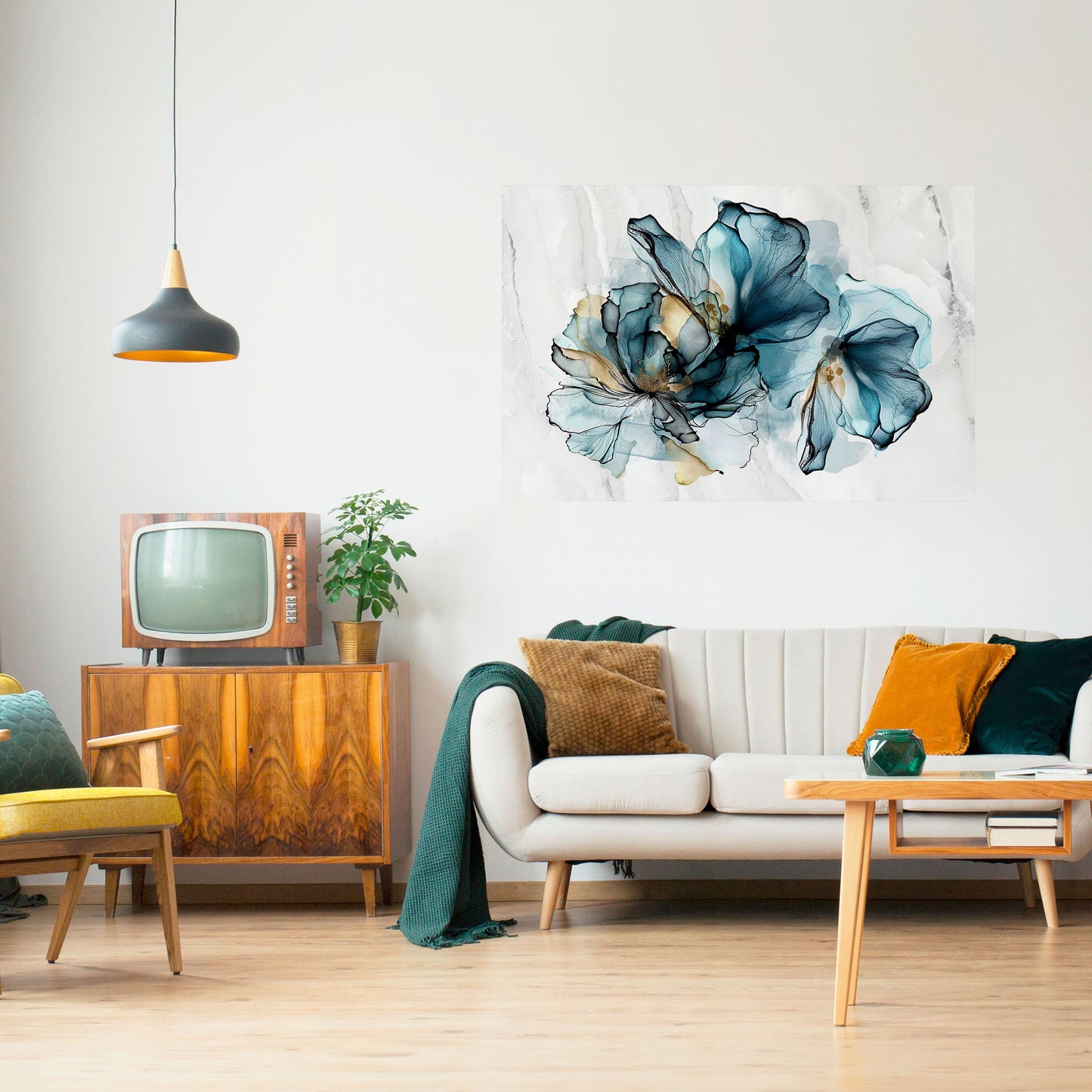 ELEGANTE AQUARELLE Poster orizzontale staccabile e attaccabile