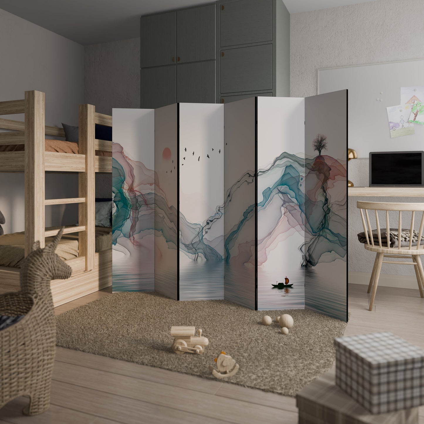 VELVET CROSSING Divisorio decorativo per ambienti a 6 pannelli