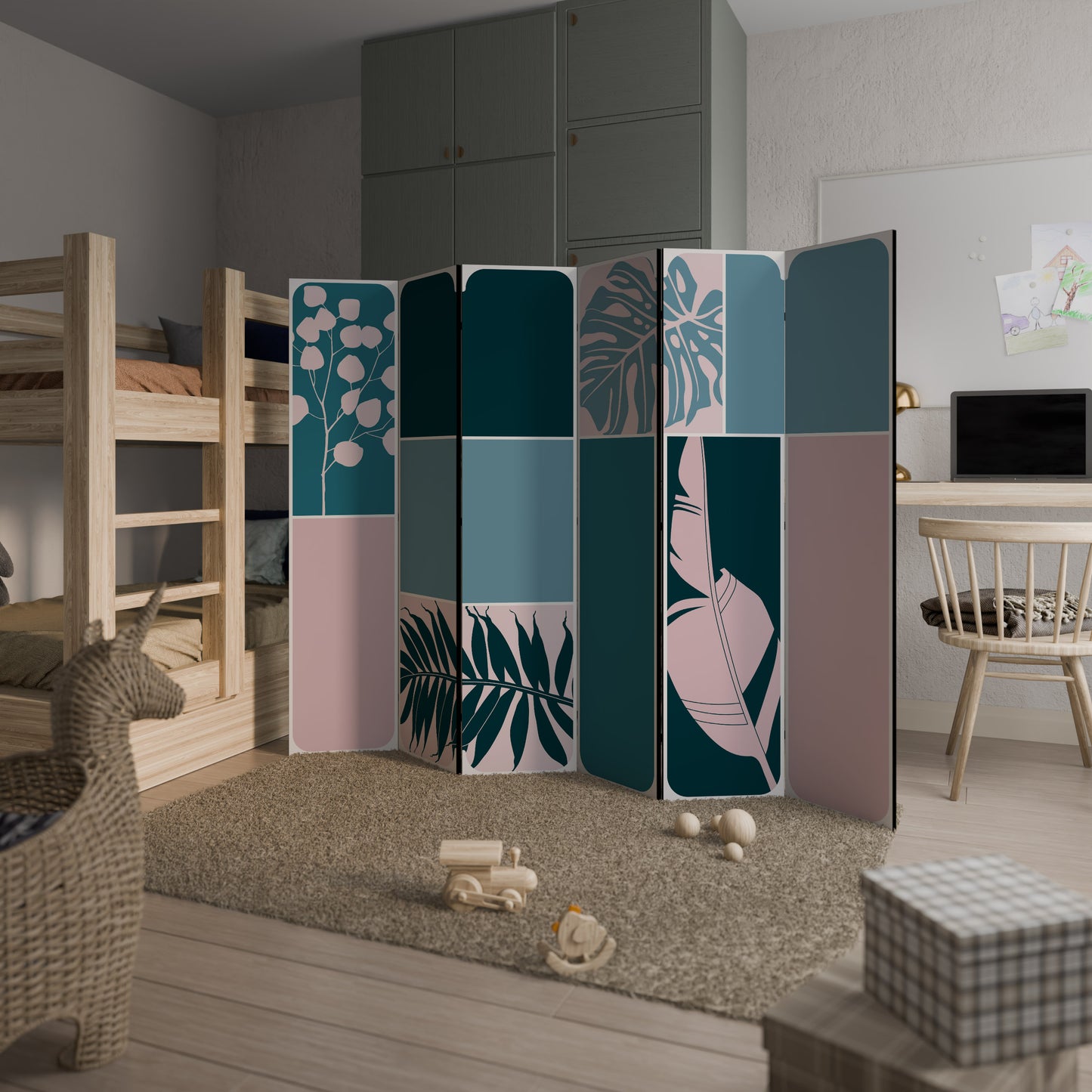 COMBINAZIONE DI FORME Divisorio decorativo a 6 pannelli