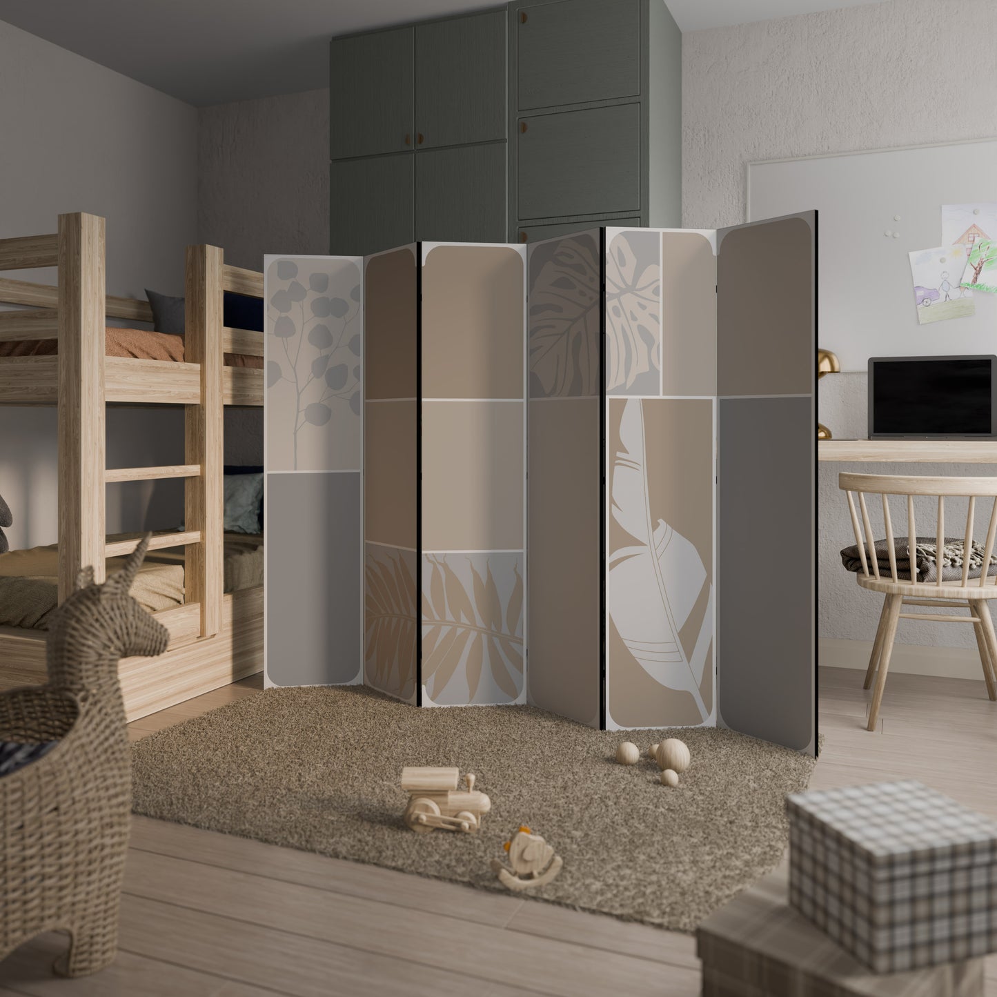 TROPICAL SHAPES Divisorio decorativo per ambienti a 6 pannelli