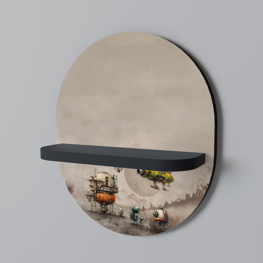 MACHINARIUM MACHINES Oval Art Shelf In Black Finish