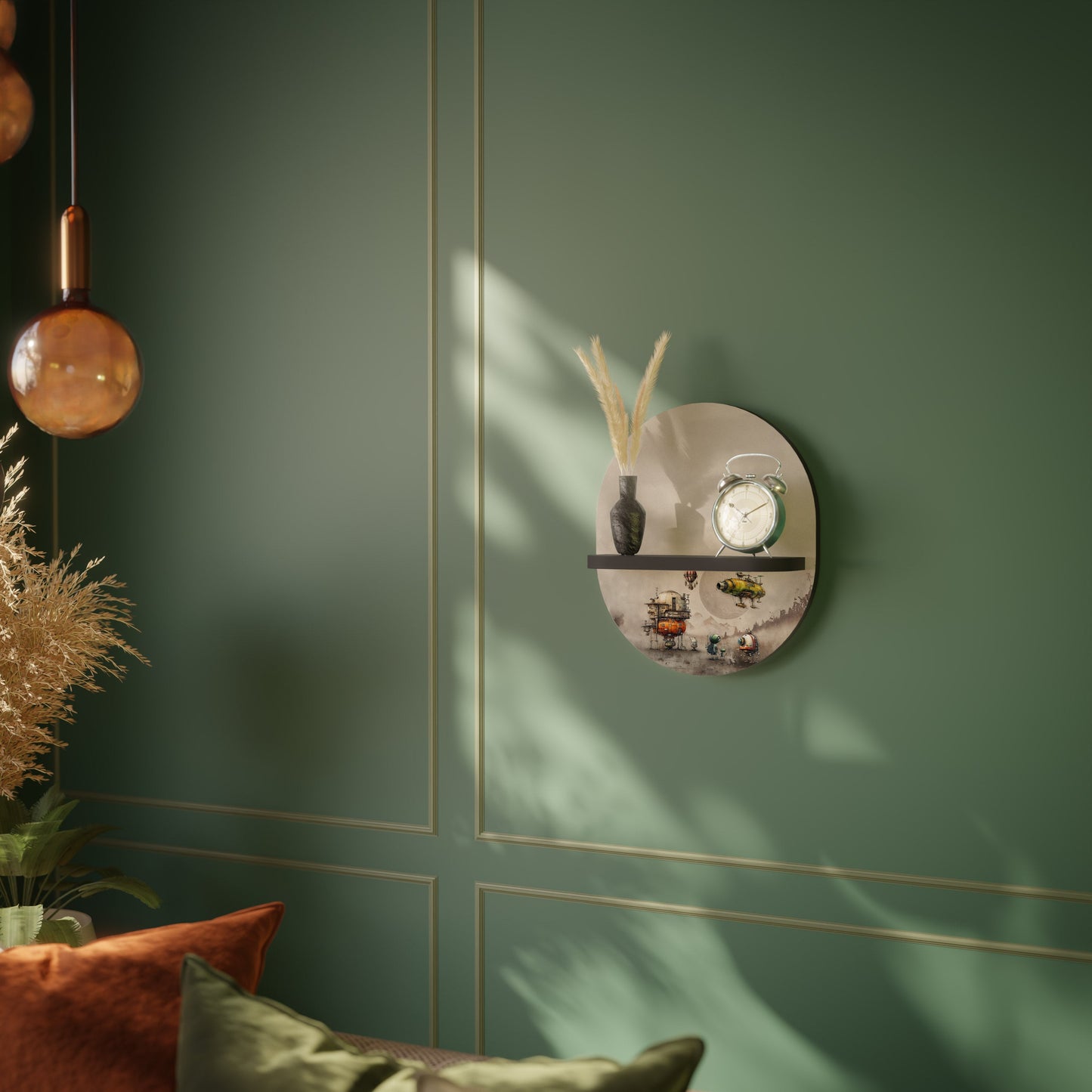 MACHINARIUM MACHINES Oval Art Shelf In Black Finish