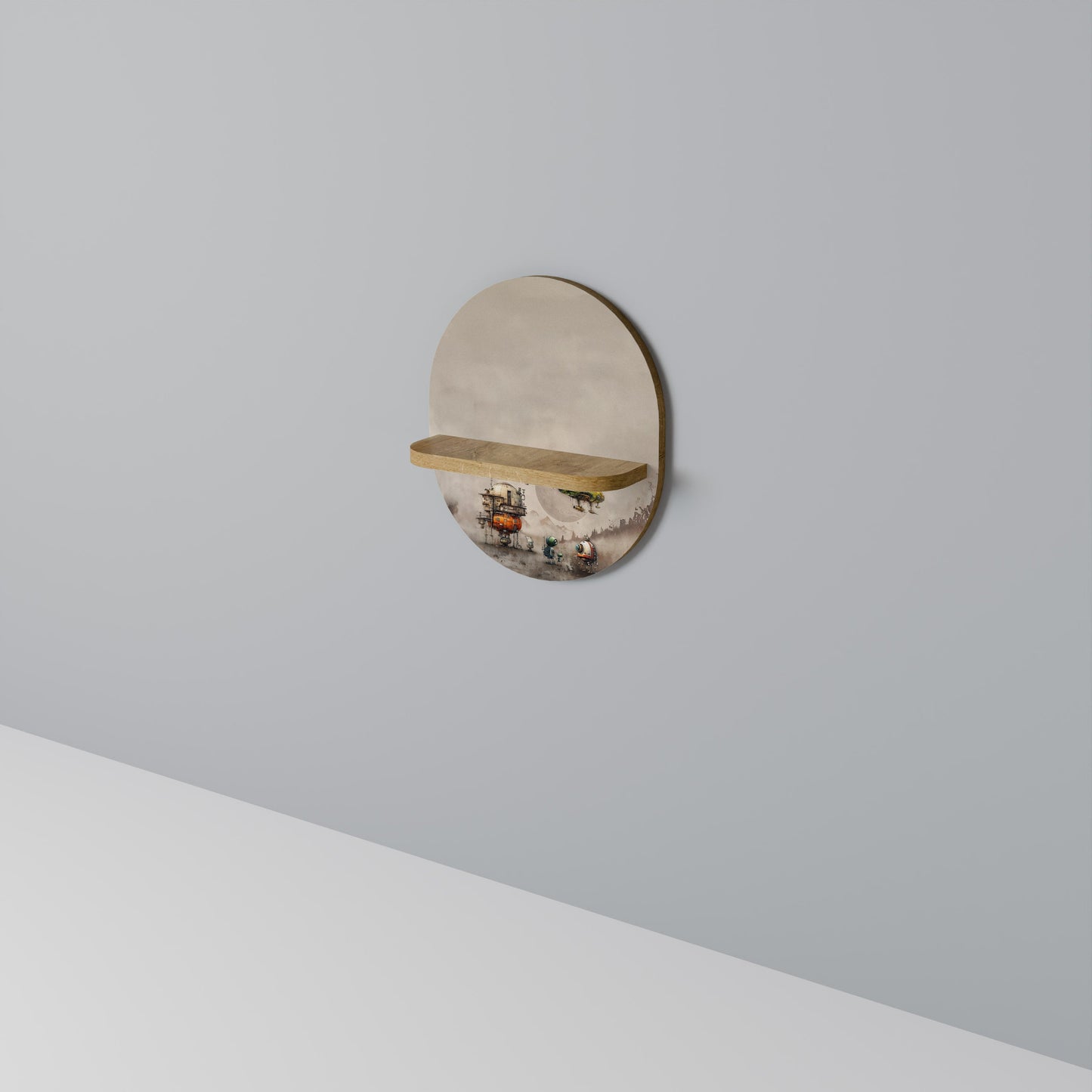 MACHINARIUM MACHINES Mensola Ovale Decorativa in Effetto Rovere