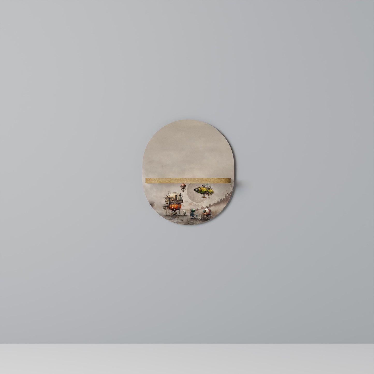 MACHINARIUM MACHINES Mensola Ovale Decorativa in Effetto Rovere