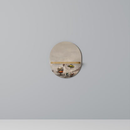 MACHINARIUM MACHINES Mensola Ovale Decorativa in Effetto Rovere