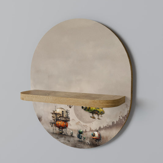 MACHINARIUM MACHINES Mensola Ovale Decorativa in Effetto Rovere