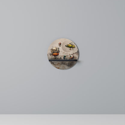 MACHINARIUM MACHINES Round Art Shelf In Black Finish