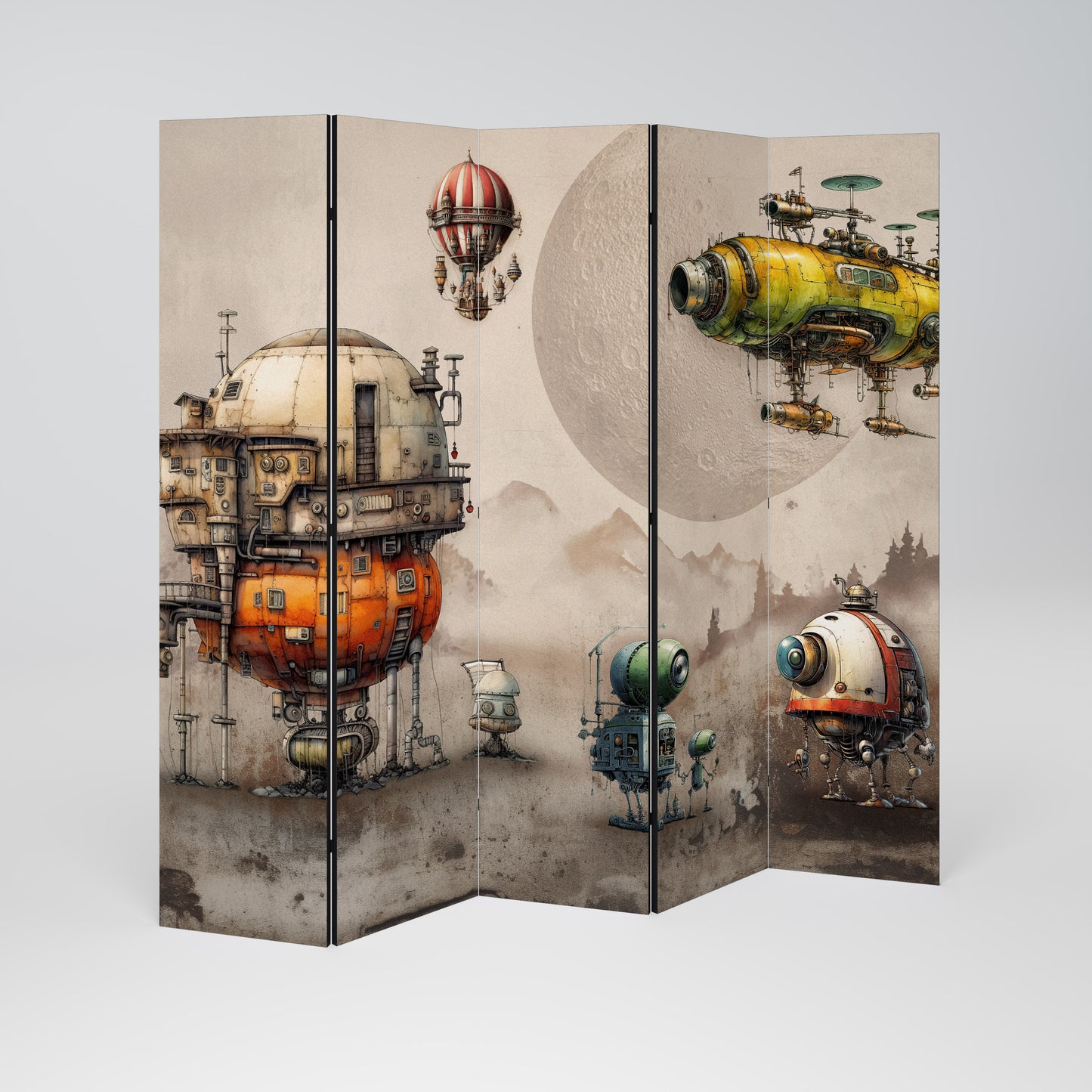MACHINARIUM MACHINES Decorative 5-Panel Room Divider