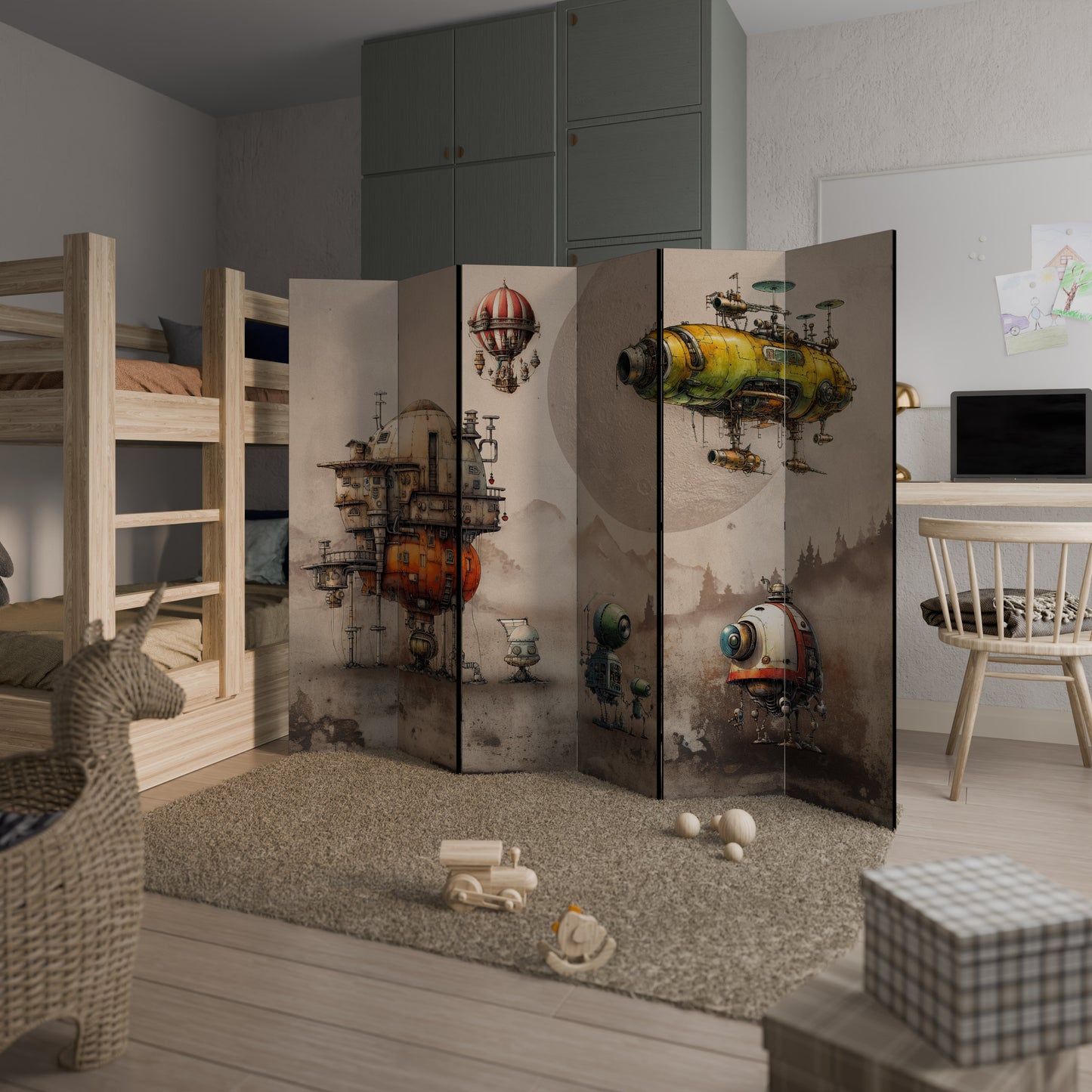 MACHINARIUM MACHINES Divisorio decorativo per ambienti a 6 pannelli