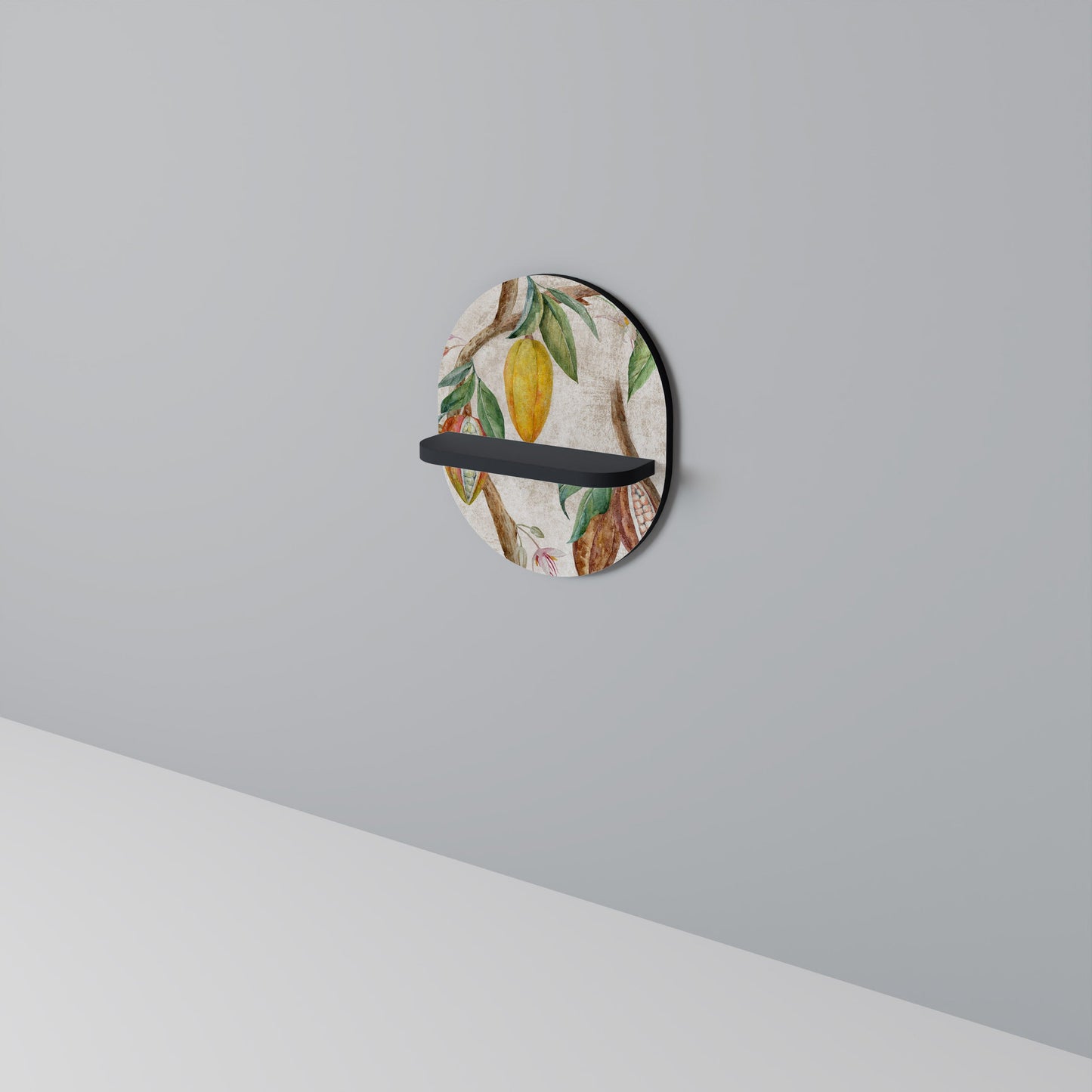 COCOA FRUITS Oval Art Shelf In Black Finish