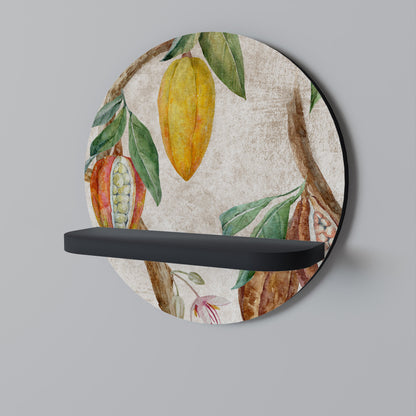 COCOA FRUITS Round Art Shelf In Black Finish