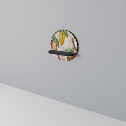 COCOA FRUITS Round Art Shelf In Black Finish