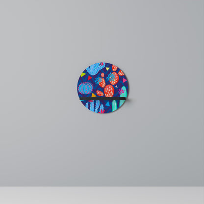 CACTUS VIBES Round Art Shelf In Black Finish