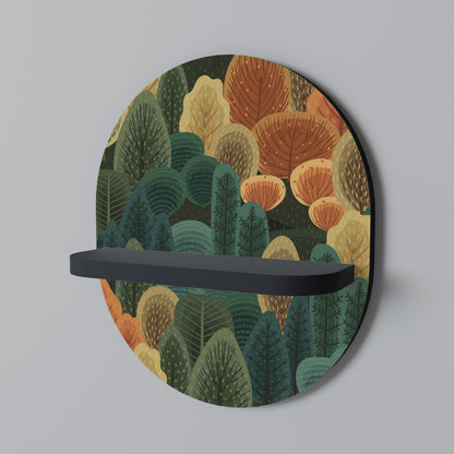 AUTUMN KALEIDOSCOPE Oval Art Shelf In Black Finish