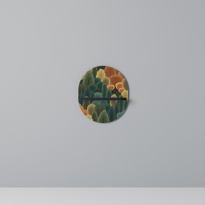 AUTUMN KALEIDOSCOPE Oval Art Shelf In Black Finish