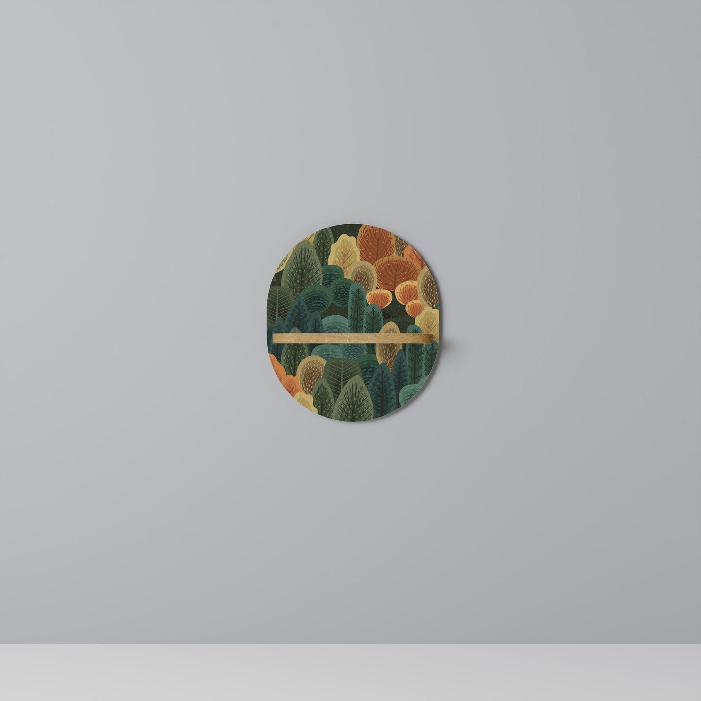 AUTUMN KALEIDOSCOPE Mensola Ovale Decorativa in Effetto Rovere