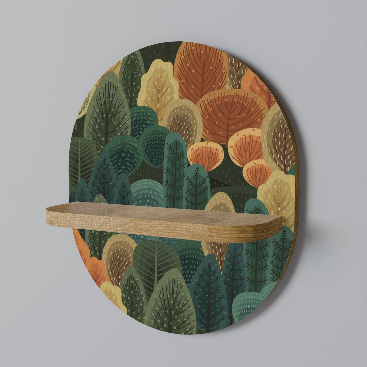 AUTUMN KALEIDOSCOPE Mensola Ovale Decorativa in Effetto Rovere