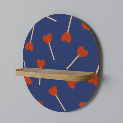 SWEET LOVE Mensola Ovale Decorativa in Effetto Rovere
